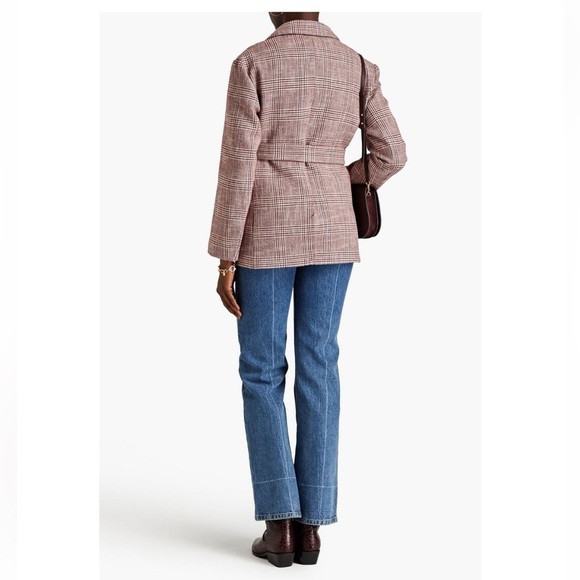 MAJE Vinone Double-breasted Prince of Wales checked cotton-blend tweed blazer - Picture 5 of 8